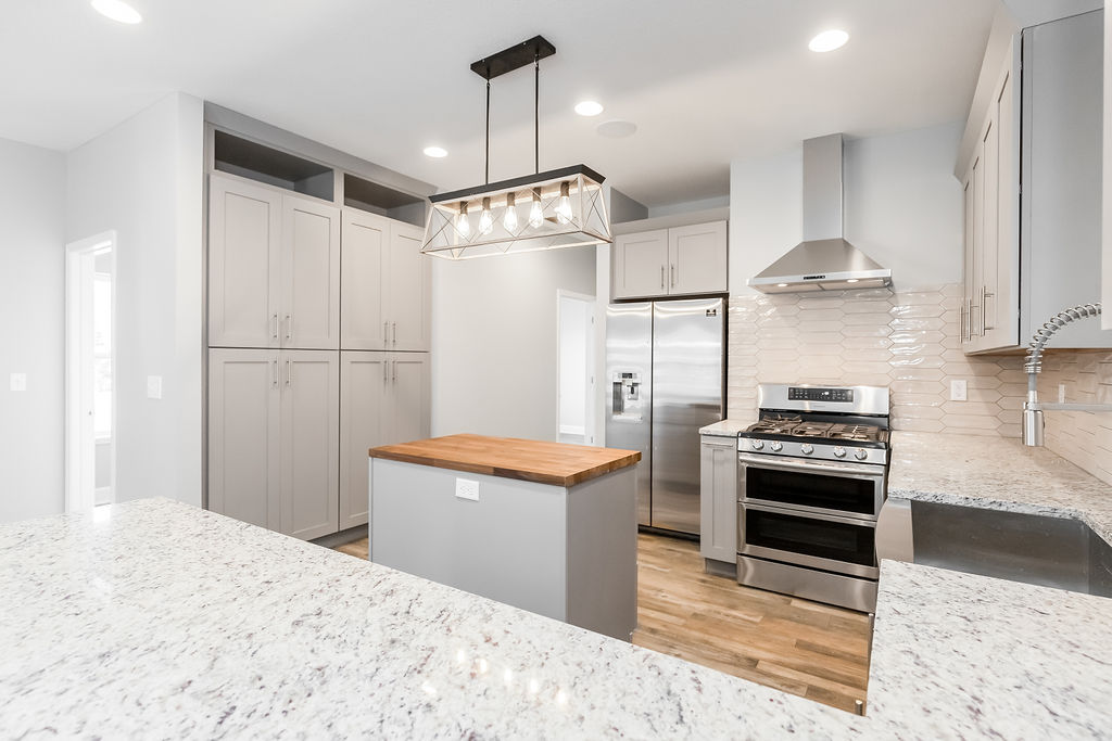 Longfellow open-concept kitchen and living